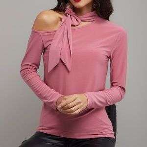 Tie Neck Asymmetrical Top - Size M - New